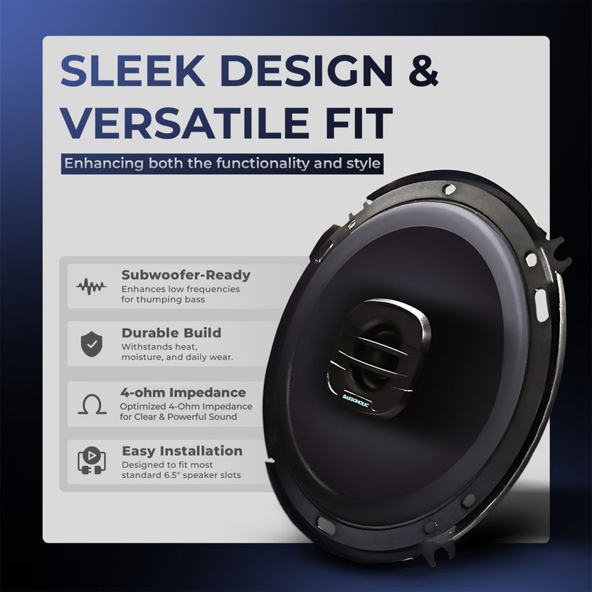 BASSOHOLIC Two Way 6 Inches High Bass Coaxial Car Speaker - Image 2