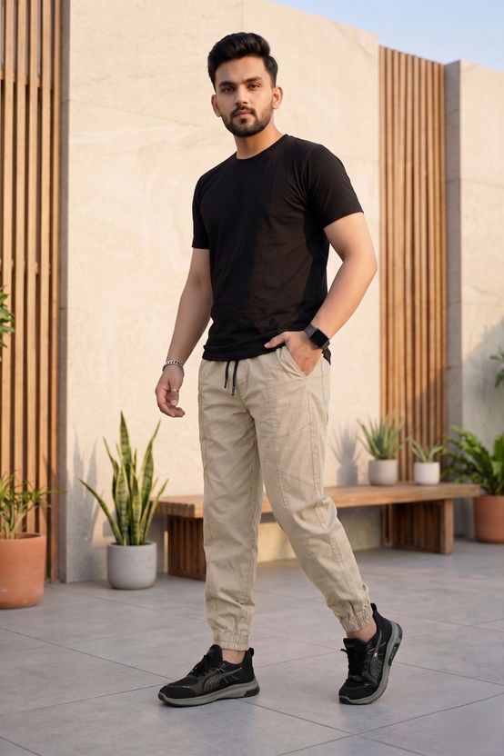 वेनरब Men Khaki Tapered Trousers - Image 5