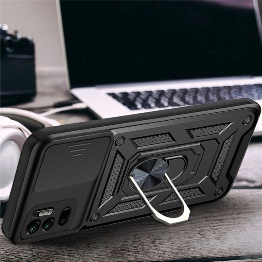 RUNICHA Back Cover for Poco M3 Pro (Black, Grip Case, Rubber, Pac...more - Image 4