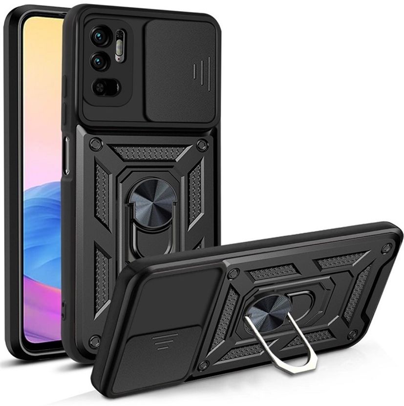 RUNICHA Back Cover for Poco M3 Pro (Black, Grip Case, Rubber, Pac...more - Image 1
