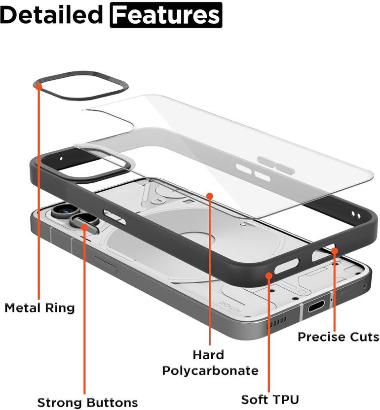 Pikkme Back Cover for Nothing Phone 2 (Black) - Image 4