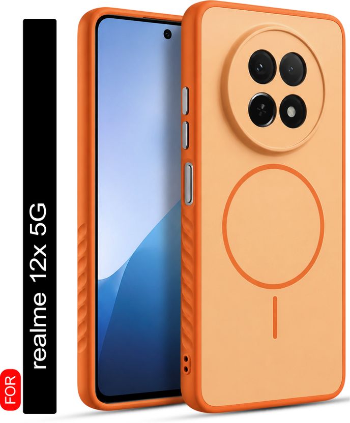 AuraX Back Cover for REALME 12X 5G, Grey, Shock Proof - Image 3
