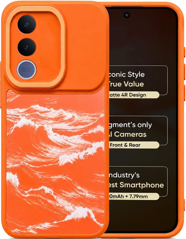 Knotyy Back Cover for vivo V70 FE, Orange - Image 1