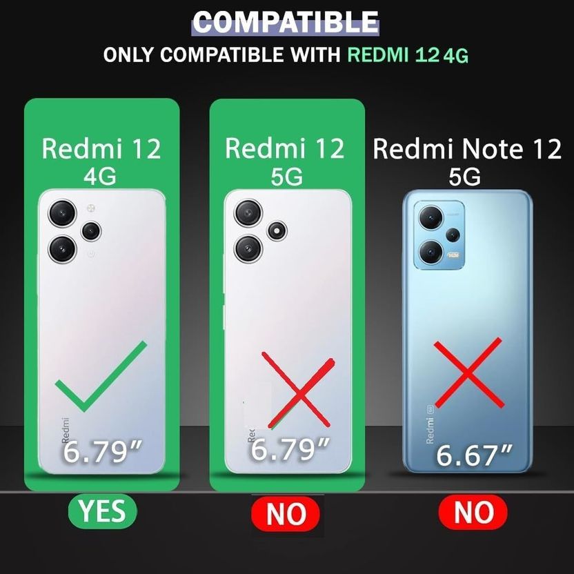 Kypo Back Cover for Mi Redmi 12 4G (Grey, Transparent) - Image 2