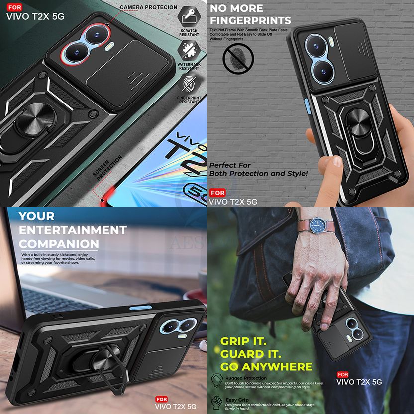 AESTMO Back Cover for Vivo T2X 5G Black - Image 5