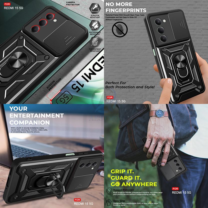 AESTMO Back Cover for Redmi 15 5G Black - Image 5