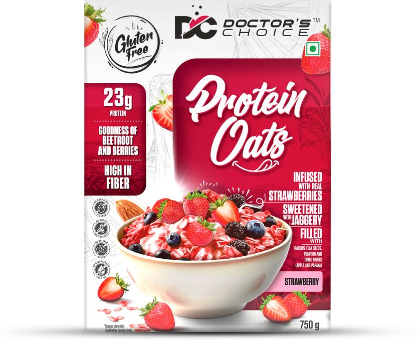 Doctor's Choice Strawberry High Protein Oats 23g - Image 1