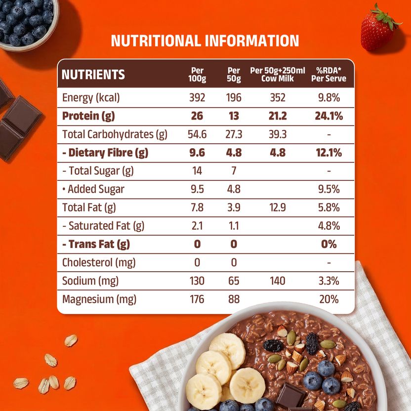 Pintola 26g High Protein Oats, Dark Chocolate - Image 3