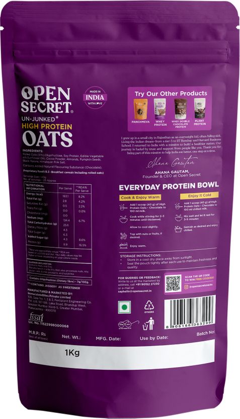 OPEN SECRET High Protein Oats 1 kg - Image 9