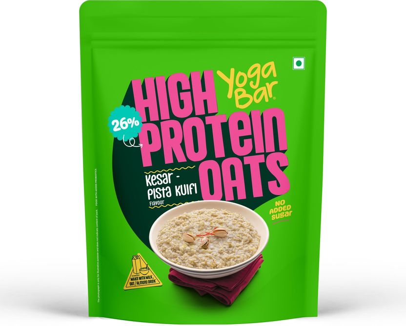 Yogabar High Protein Oats, Kesar Pista Kulfi, 26g - Image 2
