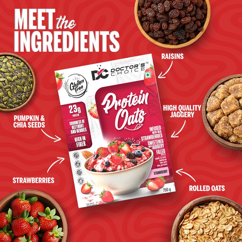 Doctor's Choice Strawberry High Protein Oats 23g - Image 5