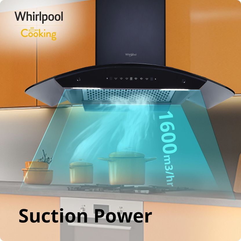 Whirlpool CGFL PRO 904 90 cm Curved Glass Chimney - Image 2
