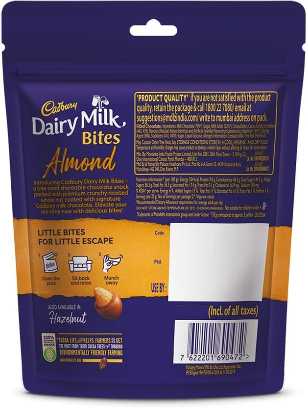 Cadbury Dairy Milk Bites Almond Roasted Bites 40.1g - Image 6