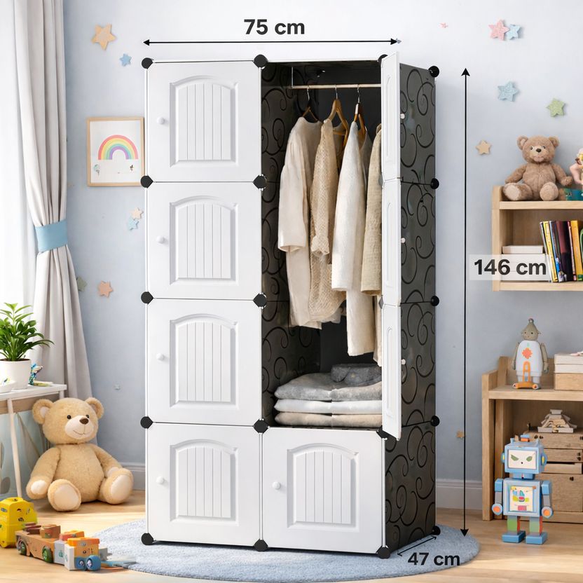 LUHI 8-Door 8-Shelf Plastic Almirah for Kids - Image 2
