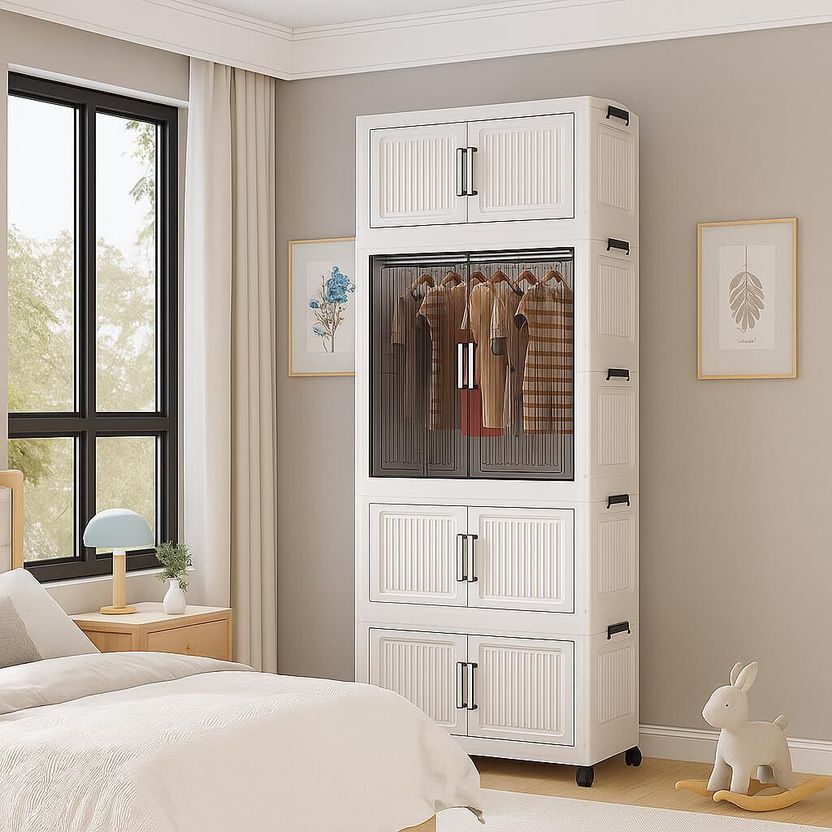 LUHI 3-Door 3-Shelf Plastic Collapsible Cupboard - Image 7