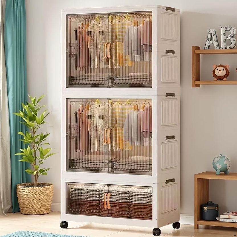 LUHI 3-Door 3-Shelf Plastic Collapsible Cupboard - Image 10