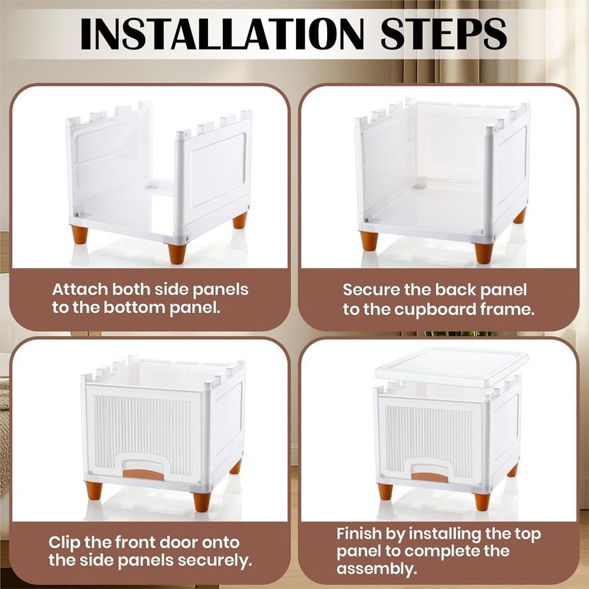 MECHON 4-Tier Foldable Plastic Cupboard - Image 5