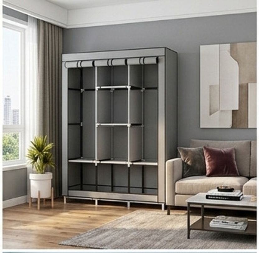SHOEVAULT Grey Carbon Steel Collapsible Wardrobe - Image 1