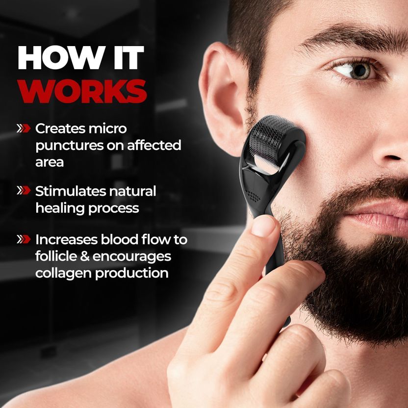 BEARDO Beard and Hair Growth Oil & Dermaroller - Image 4