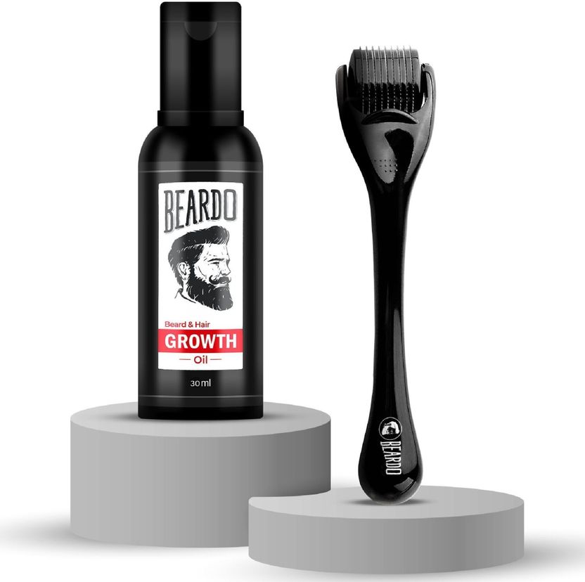 BEARDO Beard and Hair Growth Oil & Dermaroller - Image 1