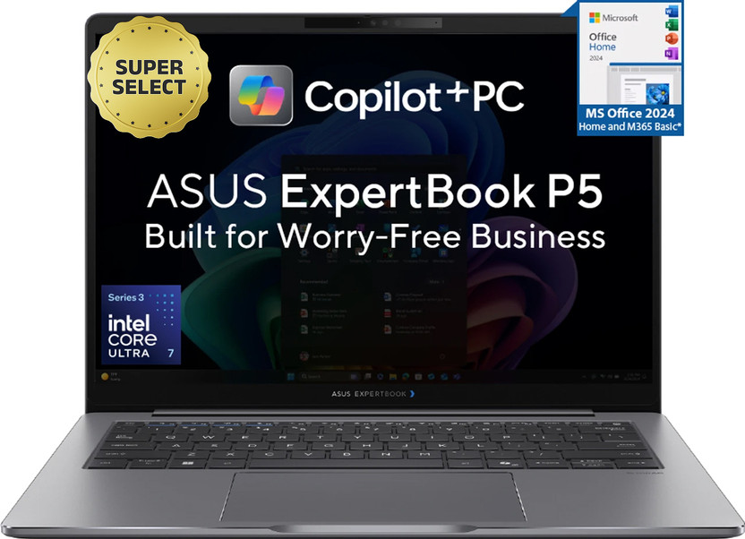 ASUS ExpertBook P5 Full Metal Copilot+ PC with 1 Yr ADP Intel Core Ultra 7 356H - (32 GB/1 TB SSD/Windows 11 Home) P5405CAA-NZ0099WS Laptop