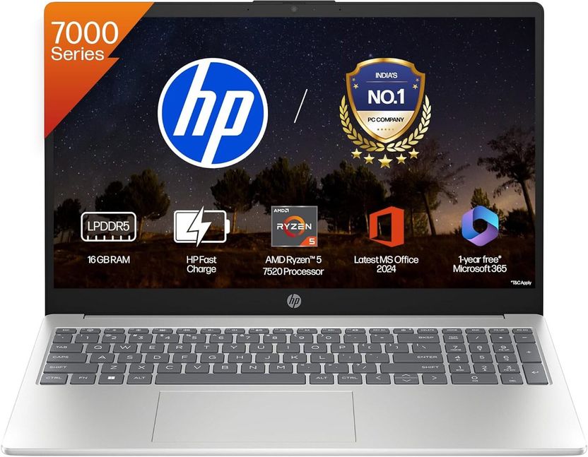 HP 15s AMD Ryzen 5 7520U 16GB 512GB SSD - Image 1