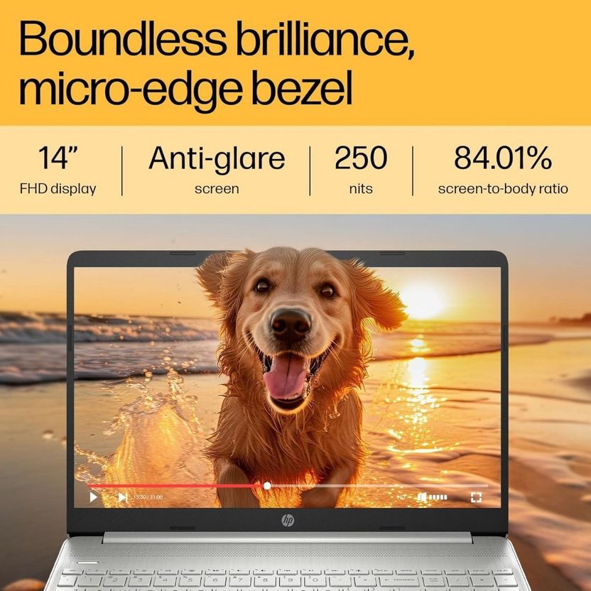 HP AMD Ryzen 5 Quad Core 14-inch Laptop 8GB/512GB SSD - Image 4