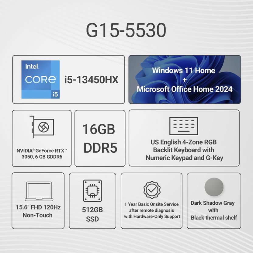 DELL G15 Intel Core i5 13th Gen 13450HX 16GB 512GB SSD - Image 2