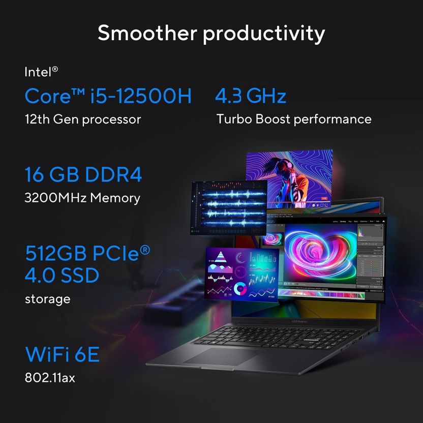 ASUS Vivobook 16X Creator Core i5 12500H 16GB 512GB SSD 6GB GPU - Image 6