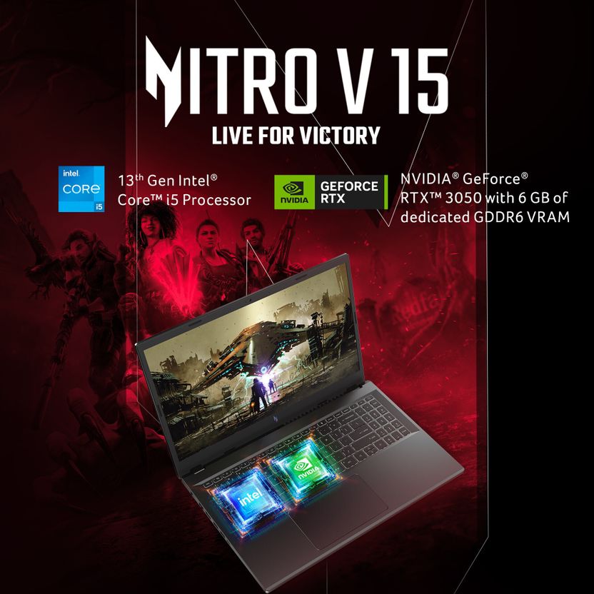 Acer Nitro V Intel Core i5 13th Gen 13420H - (16 GB/512 GB SSD/Wi...more - Image 3