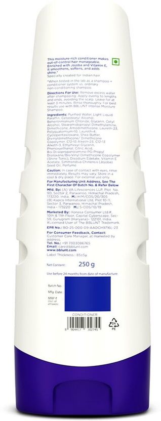 BBlunt Intense Moisture Conditioner for Dry & Frizzy Hair 250g - Image 3