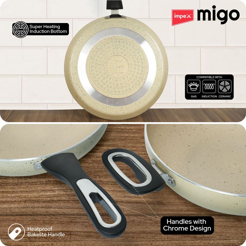 IMPEX 6 Pcs Nonstick Induction bottom Granite FKTM 6 Festival Gift Set Induction Bottom Non-Stick Coated Cookware Set Price in India - Image 5