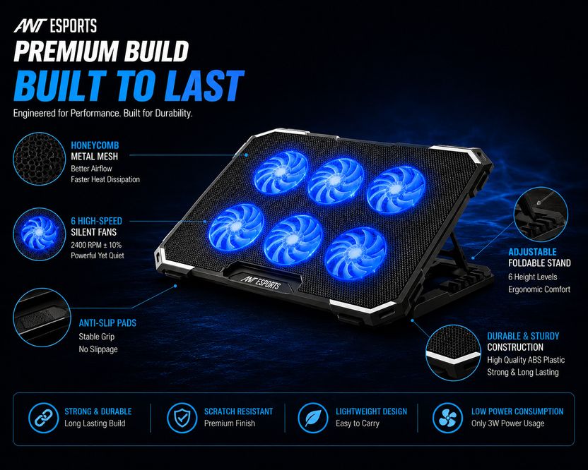 Ant Esports NC230 6 Fan Cooling Pad - Image 7