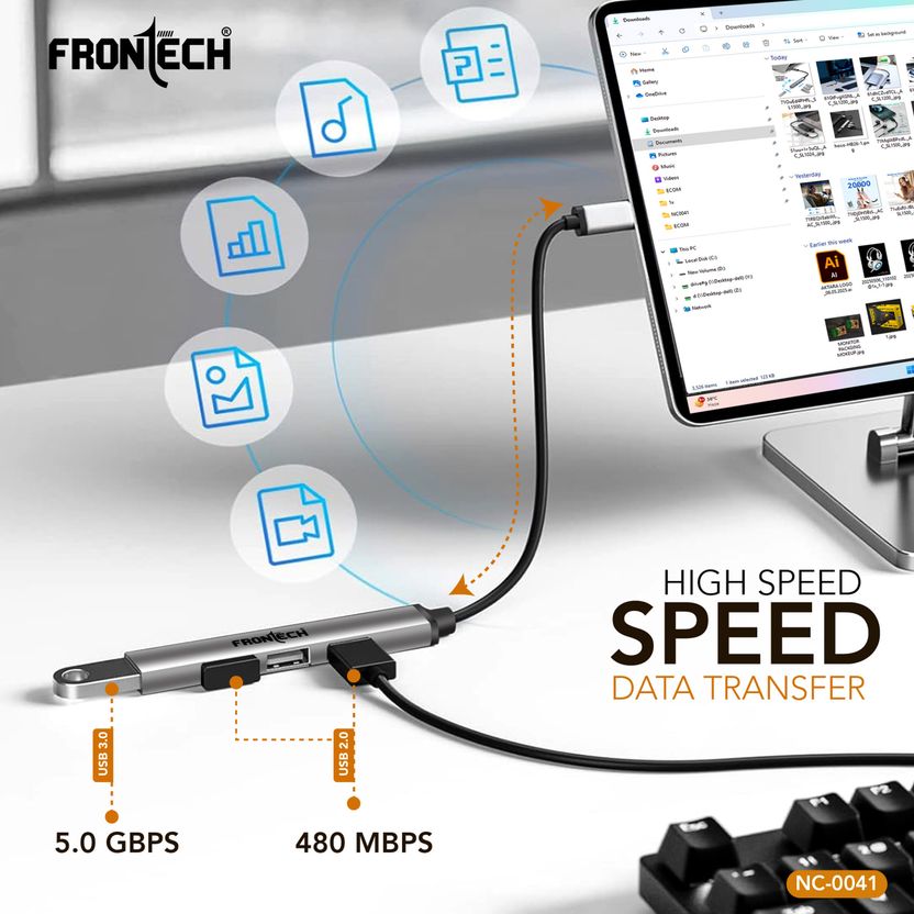 Frontech 4 in 1 Slim Multiport Hub Dock - Image 5