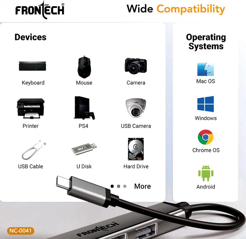Frontech 4 in 1 Slim Multiport Hub Dock - Image 7
