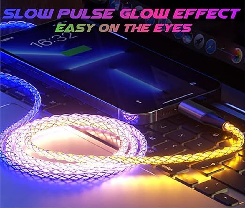 BASS BLING USB Type C Cable 6A 0.9m Aluminum Braided RGB - Image 4
