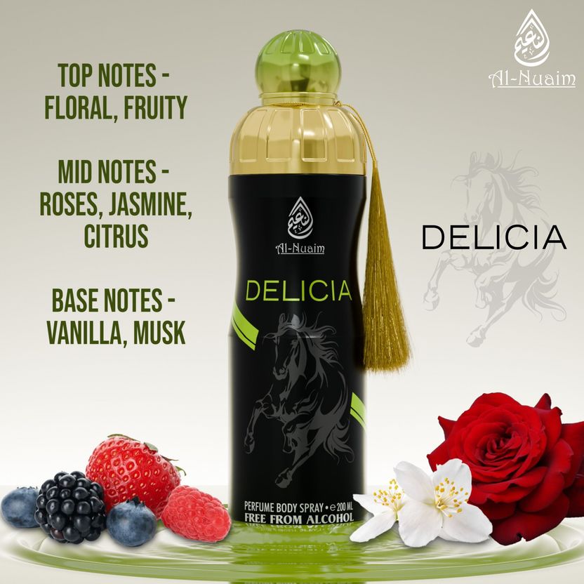 Al-Nuaim Delicia Deodorant Alcohol-Free 200ml - Image 4