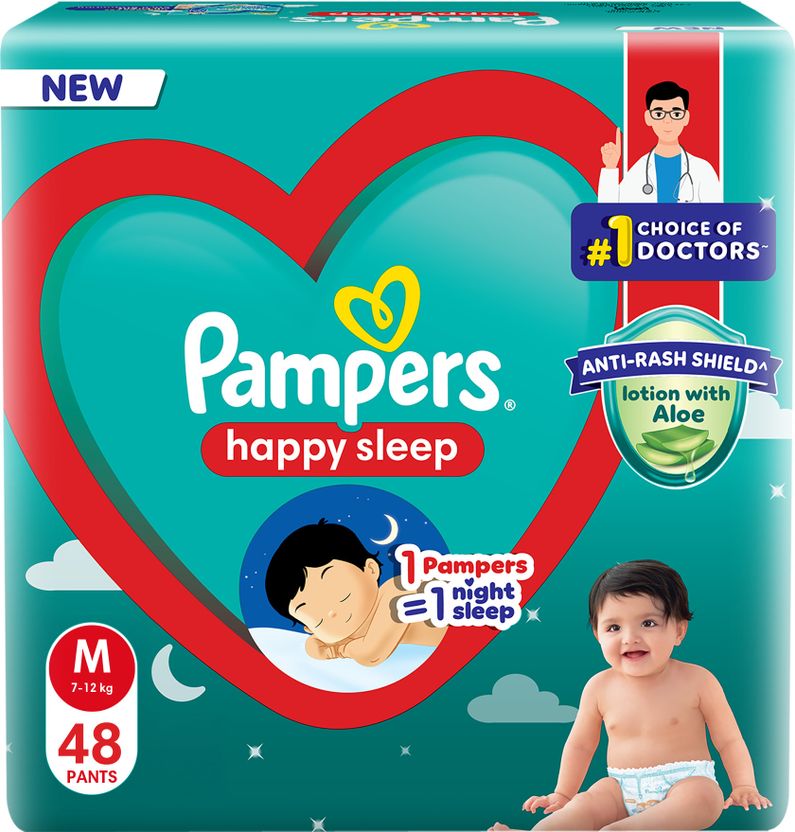 Pampers Happy Sleep Anti Rash Shield Pant Diapers - M (12 kg) - Image 4