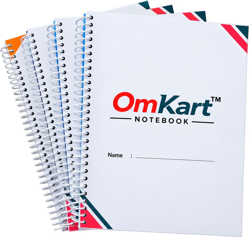Omkart Spiral Notebook Size A4 Notebook Plain 800 Pages (White, P...more - Image 3