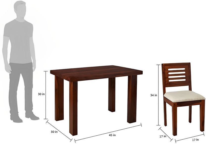 LOONART Solid Wood 2 Seater Dining Set - Image 3