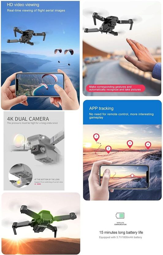 SK WILLA E88 Pro Smart Portable Drone - Image 4