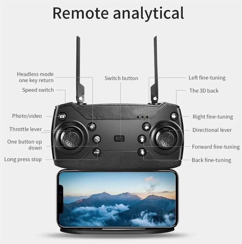 RBR Quadcopter Drone with Headless Mode, Altitude Hold - Image 5
