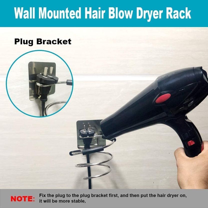 Morbee HairDryerHolder-StainlessSteel-WallMount-Organizer-Shelf - Image 2