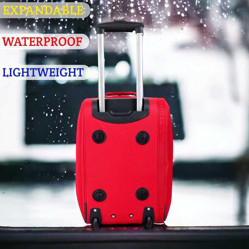 SK Fancy Luggage Red Duffle Bag With Wheels - Image 4