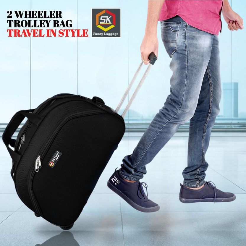 SK Fancy Luggage Red Duffle Bag With Wheels - Image 6