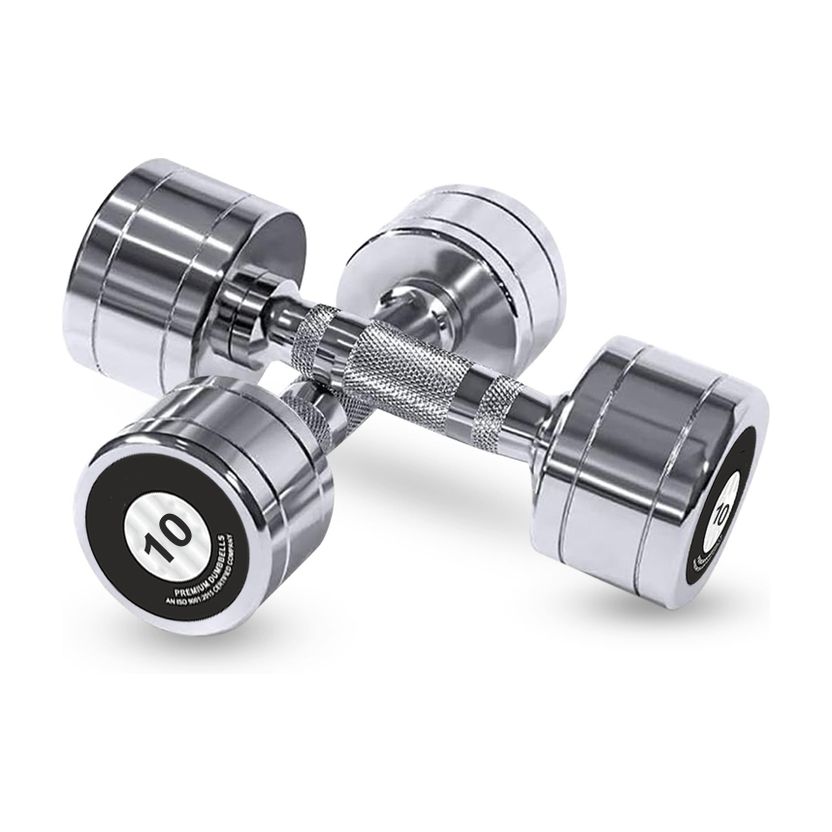 RAWFIT Steel Chrome Dumbbells 10 kg - Image 1