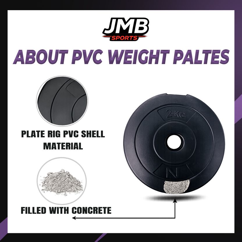 JMB 20kg Combo 2.5kg*8pc Plate With Dumbbell Rods Pack of 2 - Image 3