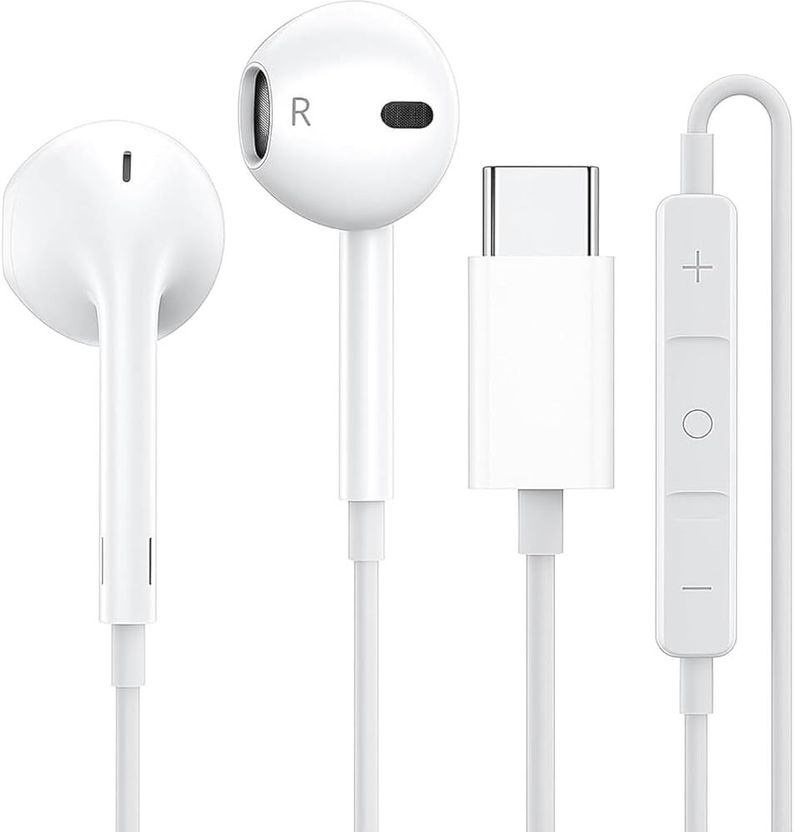 SRECOMB EarPods (USB-C) Wired Headset (White) - Image 2