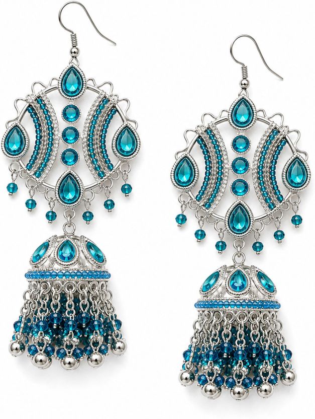 UnfoldSelf Trendy Mehru Maula Earrings - Image 3