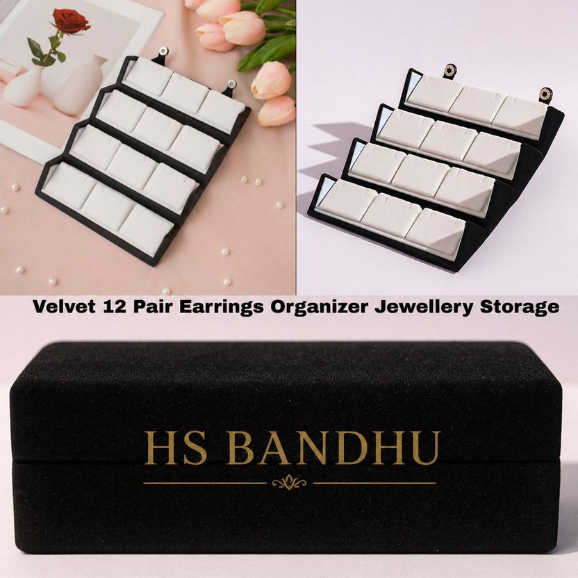 HS BANDHU 12 Earring Set with Velvet Box Pack of 12 - Image 5